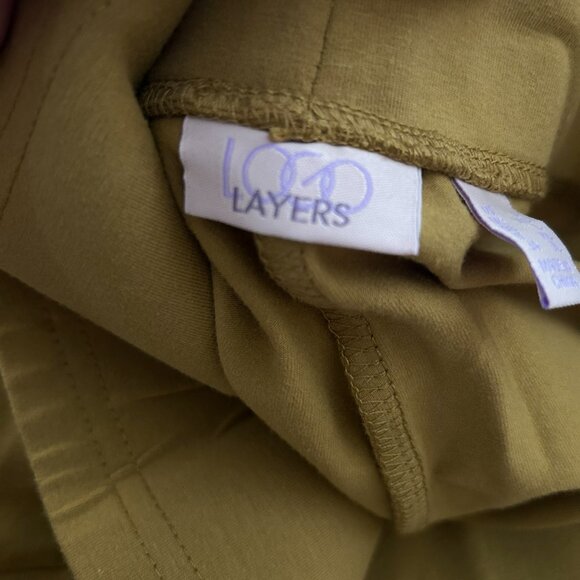 LOGO by Lori Goldstein Logo Layers By Lori Goldstein Leggings w/ Lace Panel L - Picture 12 of 13